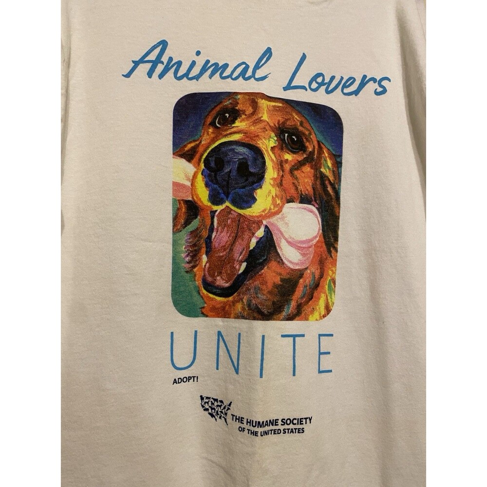 Animal Lovers The Humane Society of United States Dog Art T-shirt Tee ADOPT L